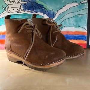 Troentorp brown suede shearling lined boots sz 38